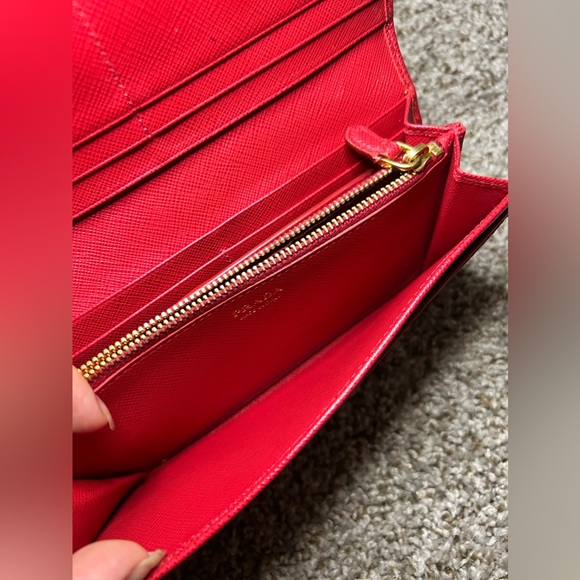 PRADA Red Leather Saffiano Wallet 1MH132 - Picture 6 of 16